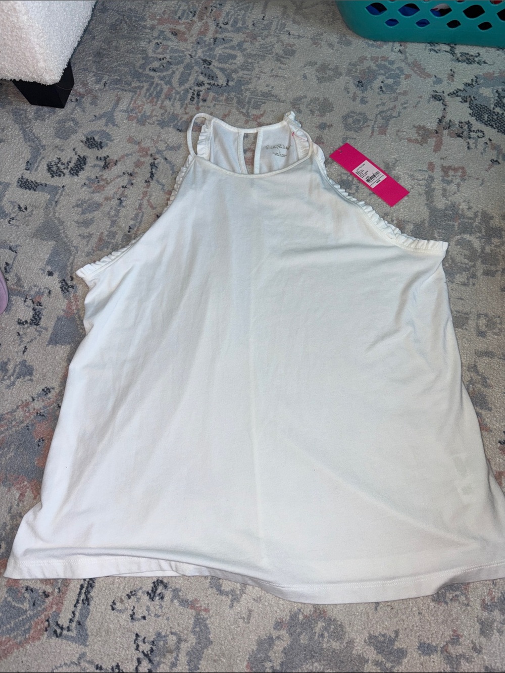 Lilly Pulitzer Women's White Halter Tank Top - size large